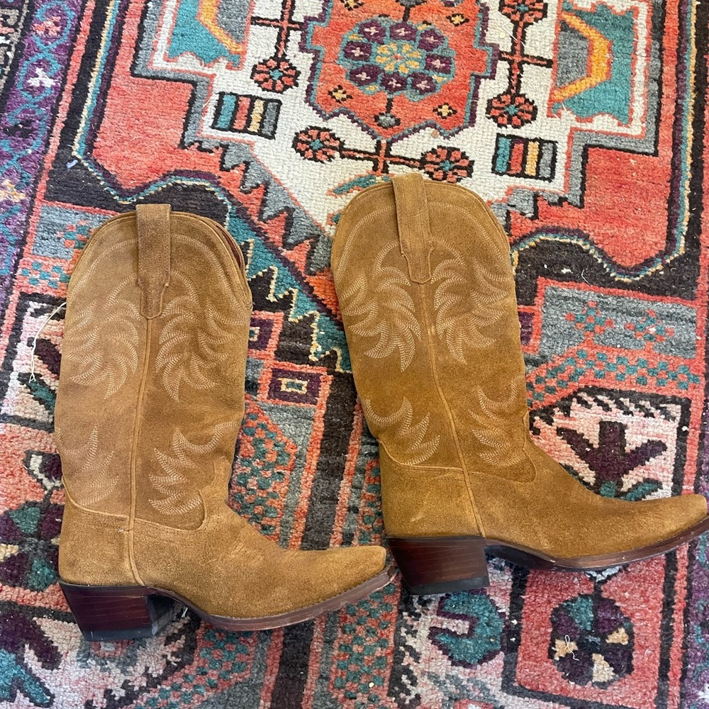 Women’s Tecovas Annie Tan Suede Western Cowboy Boots